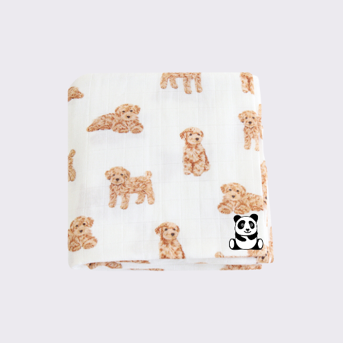 Puppy Love Muslin Blanket